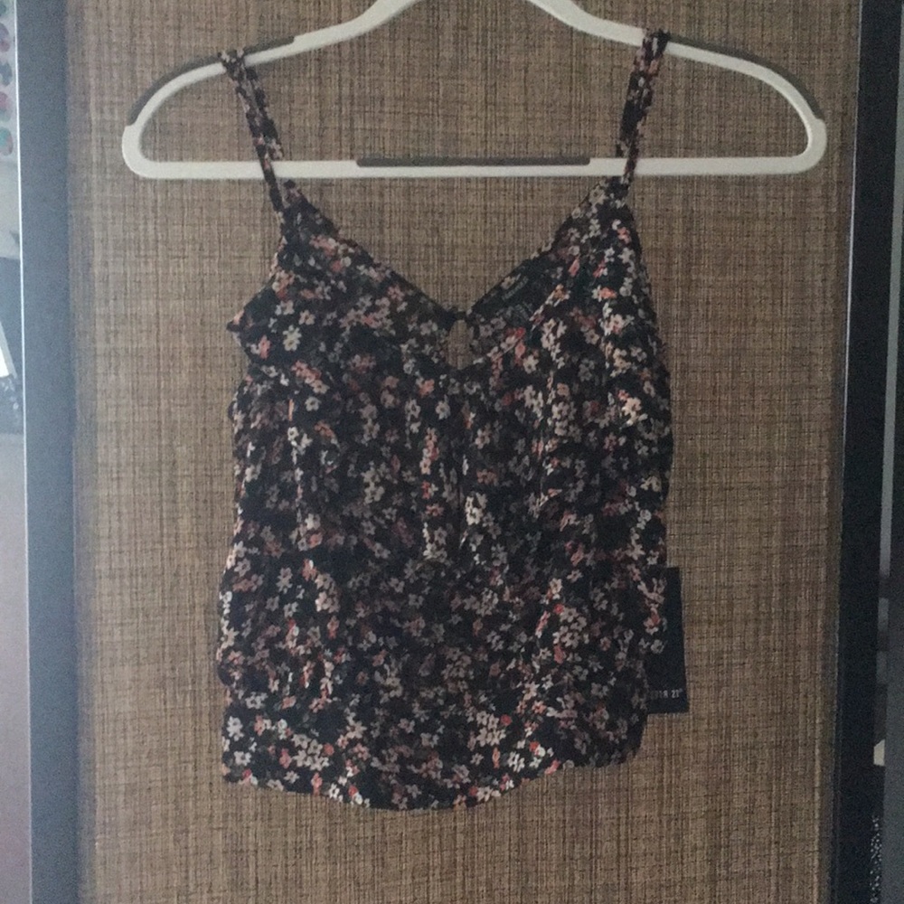 Floral Crop Top with Ruffle Detail